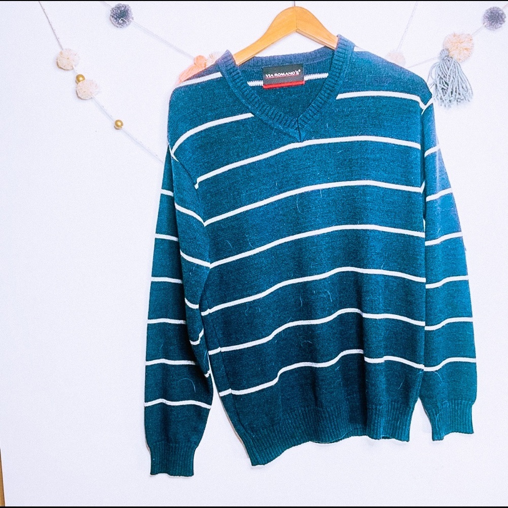 VINTAGE y2k oversized striped cozy grandpa sweater